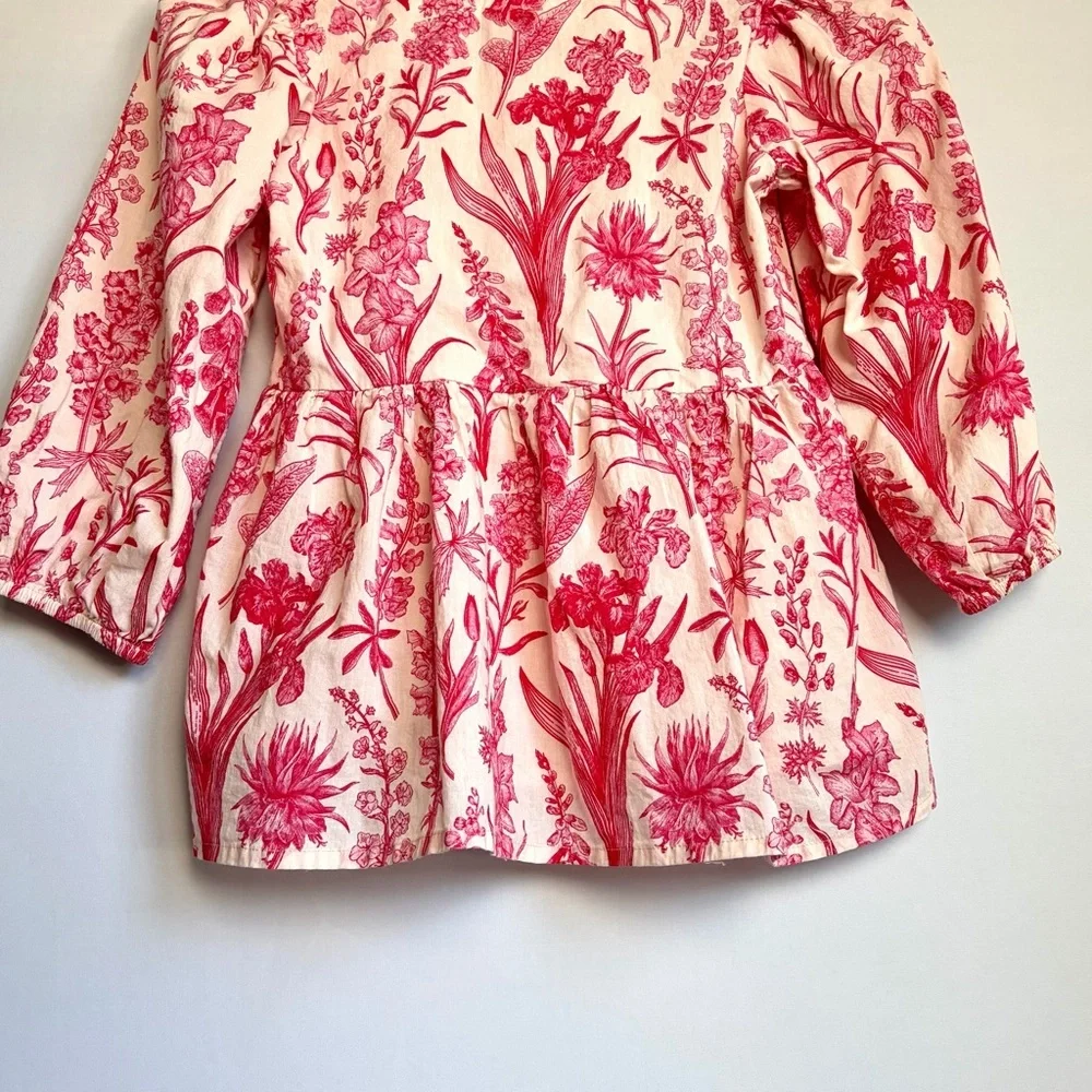Victoria Dunn Floral Print Blouse XS Gathered Waist Square Neck Prairie EUC - Picture 11 of 13